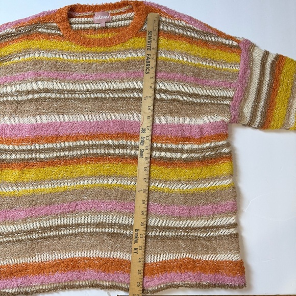 Show Me Your MuMu Sue Cuffed Striped Sweater Womens Size Large - Picture 7 of 10